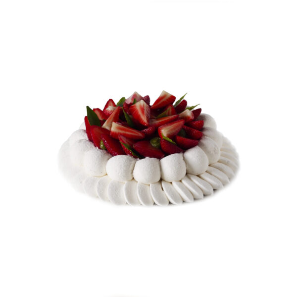Pavlova aux fraises et basilic
