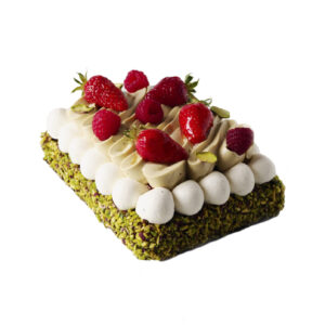 Entremets pistache & fruits rouges - 20 personnes